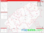 Fayette County, TX <br /> Wall Map <br /> Zip Code <br /> Red Line Style 2025 Map