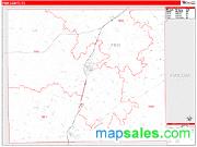 Frio County, TX <br /> Wall Map <br /> Zip Code <br /> Red Line Style 2025 Map