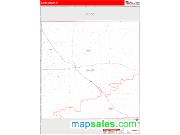 Garza County, TX <br /> Wall Map <br /> Zip Code <br /> Red Line Style 2025 Map