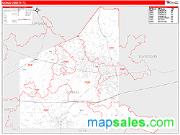 Gregg County, TX <br /> Wall Map <br /> Zip Code <br /> Red Line Style 2025 Map