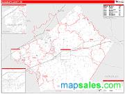 Guadalupe County, TX <br /> Wall Map <br /> Zip Code <br /> Red Line Style 2025 Map