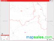 Hall County, TX <br /> Wall Map <br /> Zip Code <br /> Red Line Style 2025 Map