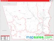 Hardin County, TX <br /> Wall Map <br /> Zip Code <br /> Red Line Style 2025 Map