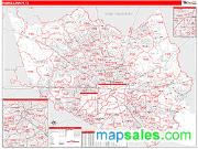 Harris County, TX <br /> Wall Map <br /> Zip Code <br /> Red Line Style 2025 Map