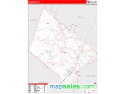 Hays County, TX <br /> Wall Map <br /> Zip Code <br /> Red Line Style 2025 Map
