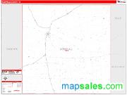 Hemphill County, TX <br /> Wall Map <br /> Zip Code <br /> Red Line Style 2025 Map