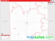 Hockley County, TX <br /> Wall Map <br /> Zip Code <br /> Red Line Style 2025 Map