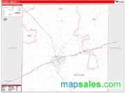 Howard County, TX <br /> Wall Map <br /> Zip Code <br /> Red Line Style 2025 Map