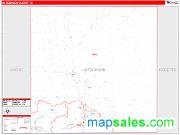Hutchinson County, TX <br /> Wall Map <br /> Zip Code <br /> Red Line Style 2025 Map