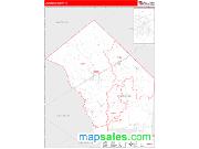 Jackson County, TX <br /> Wall Map <br /> Zip Code <br /> Red Line Style 2025 Map