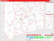 Johnson County, TX <br /> Wall Map <br /> Zip Code <br /> Red Line Style 2025 Map