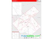 Karnes County, TX <br /> Wall Map <br /> Zip Code <br /> Red Line Style 2025 Map
