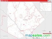Kendall County, TX <br /> Wall Map <br /> Zip Code <br /> Red Line Style 2025 Map