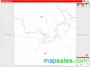 Kent County, TX <br /> Wall Map <br /> Zip Code <br /> Red Line Style 2025 Map