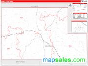 Kimble County, TX <br /> Wall Map <br /> Zip Code <br /> Red Line Style 2025 Map
