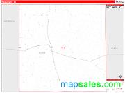 King County, TX <br /> Wall Map <br /> Zip Code <br /> Red Line Style 2025 Map