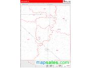 Lamb County, TX <br /> Wall Map <br /> Zip Code <br /> Red Line Style 2025 Map