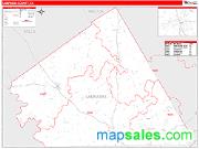 Lampasas County, TX <br /> Wall Map <br /> Zip Code <br /> Red Line Style 2025 Map