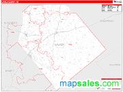 Lavaca County, TX <br /> Wall Map <br /> Zip Code <br /> Red Line Style 2025 Map