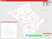 Lee County, TX <br /> Wall Map <br /> Zip Code <br /> Red Line Style 2025 Map