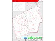Leon County, TX <br /> Wall Map <br /> Zip Code <br /> Red Line Style 2025 Map
