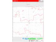 Lynn County, TX <br /> Wall Map <br /> Zip Code <br /> Red Line Style 2025 Map