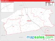 Madison County, TX <br /> Wall Map <br /> Zip Code <br /> Red Line Style 2025 Map
