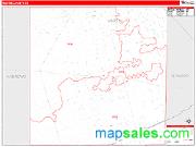 Martin County, TX <br /> Wall Map <br /> Zip Code <br /> Red Line Style 2025 Map