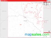 Mason County, TX <br /> Wall Map <br /> Zip Code <br /> Red Line Style 2025 Map