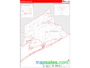 Matagorda County, TX <br /> Wall Map <br /> Zip Code <br /> Red Line Style 2025 Map