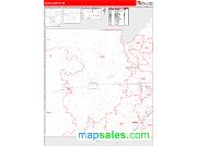 Medina County, TX <br /> Wall Map <br /> Zip Code <br /> Red Line Style 2025 Map