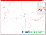 Menard County, TX <br /> Wall Map <br /> Zip Code <br /> Red Line Style 2025 Map