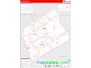 Milam County, TX <br /> Wall Map <br /> Zip Code <br /> Red Line Style 2025 Map