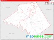 Mills County, TX <br /> Wall Map <br /> Zip Code <br /> Red Line Style 2025 Map