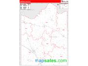 Montague County, TX <br /> Wall Map <br /> Zip Code <br /> Red Line Style 2025 Map