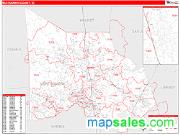 Montgomery County, TX <br /> Wall Map <br /> Zip Code <br /> Red Line Style 2025 Map