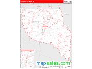 Nacogdoches County, TX <br /> Wall Map <br /> Zip Code <br /> Red Line Style 2025 Map