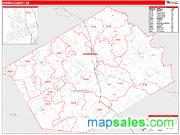 Navarro County, TX <br /> Wall Map <br /> Zip Code <br /> Red Line Style 2025 Map