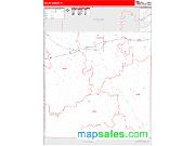 Nolan County, TX <br /> Wall Map <br /> Zip Code <br /> Red Line Style 2025 Map