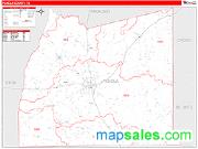 Panola County, TX <br /> Wall Map <br /> Zip Code <br /> Red Line Style 2025 Map