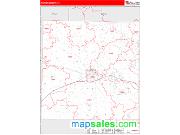 Parker County, TX <br /> Wall Map <br /> Zip Code <br /> Red Line Style 2025 Map
