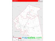 Polk County, TX <br /> Wall Map <br /> Zip Code <br /> Red Line Style 2025 Map