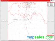 Randall County, TX <br /> Wall Map <br /> Zip Code <br /> Red Line Style 2025 Map