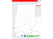 Real County, TX <br /> Wall Map <br /> Zip Code <br /> Red Line Style 2025 Map