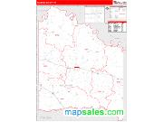 Red River County, TX <br /> Wall Map <br /> Zip Code <br /> Red Line Style 2025 Map