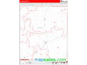 Runnels County, TX <br /> Wall Map <br /> Zip Code <br /> Red Line Style 2025 Map