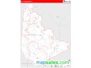 San Jacinto County, TX <br /> Wall Map <br /> Zip Code <br /> Red Line Style 2025 Map