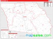 Shelby County, TX <br /> Wall Map <br /> Zip Code <br /> Red Line Style 2025 Map