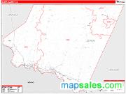 Starr County, TX <br /> Wall Map <br /> Zip Code <br /> Red Line Style 2025 Map