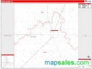 Terry County, TX <br /> Wall Map <br /> Zip Code <br /> Red Line Style 2025 Map